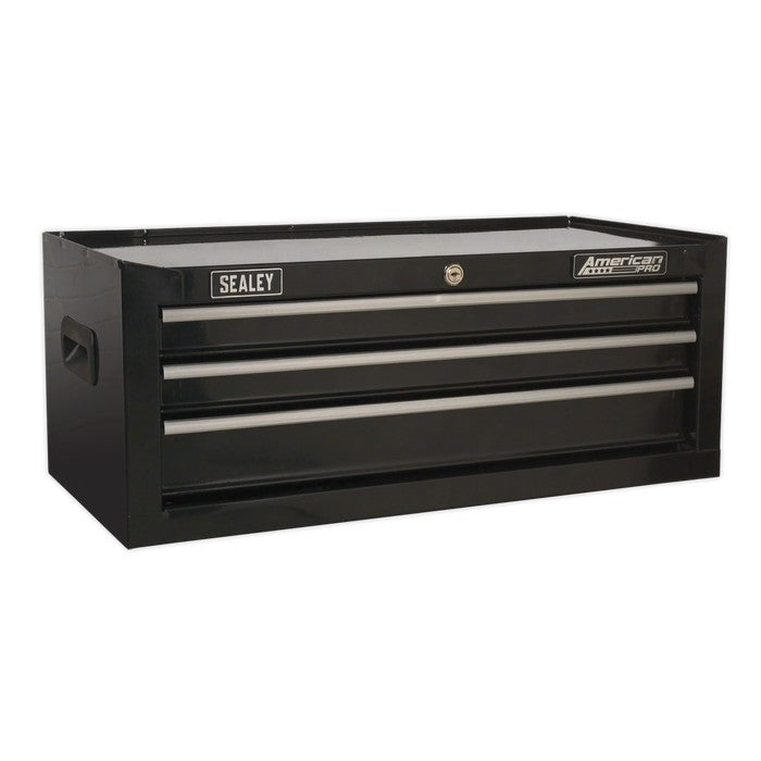 Mid-Box Tool Chest 3 Drawer with Ball-Bearing Slides - Black