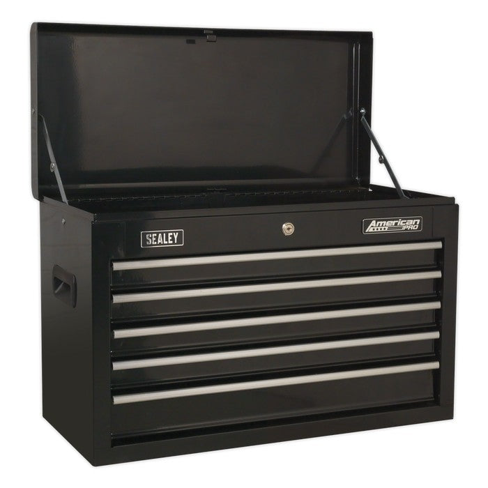 Topchest 5 Drawer with Ball-Bearing Slides - Black