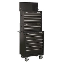 Topchest, Mid-Box & Rollcab 14 Drawer Stack - Black
