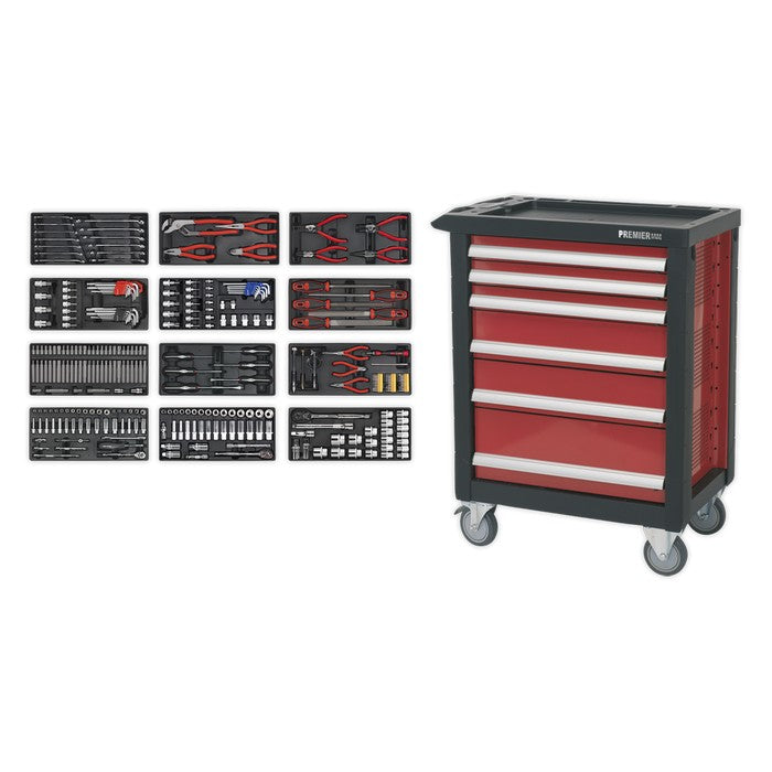 Rollcab 6 Drawer with Ball-Bearing Slides + 298pc Tool Kit