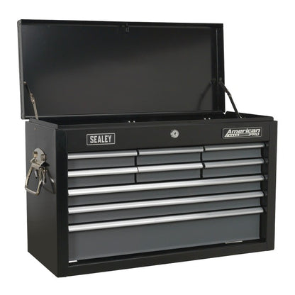 Sealey American PRO® Topchest 9 Drawer - Black/Grey