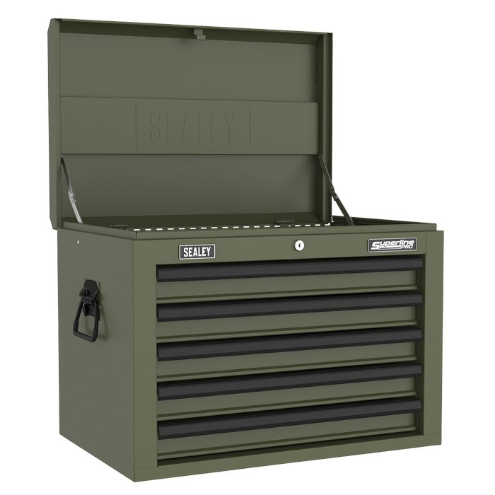 Sealey Superline PRO® Heavy-Duty Topchest 5 Drawer - Khaki