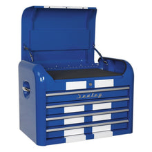 Sealey Premier™ Retro Style Topchest 4 Drawer - Blue with White Stripes