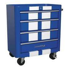 Sealey Premier™ Retro Style Rollcab 4 Drawer - Blue with White Stripes