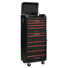 Sealey Retro Style Tool Chest Combination 10 Drawer - Black/Red