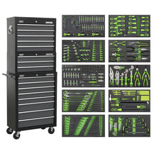 Tool Chest Combo 16 Drawer - Black/Grey & 398pc Tool Kit