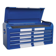 Premier™ Retro Style Wide Topchest 4 Drawer - Blue with White Stripes
