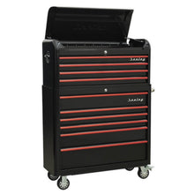 Retro Extra-Wide Tool Chest Combo 10 Drawer - Black/Red