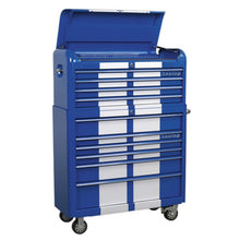 Sealey Retro Style Extra-Wide Combo 10 Drawer - Blue/White Stripes