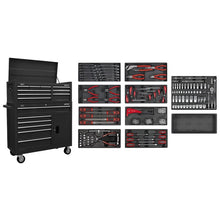 Tool Chest Combination 15 Drawer with 117pc Tool Kit - Black