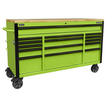 Superline PRO® Black Edition Mobile Trolley with Wooden Worktop 15 Drawer 1549mm