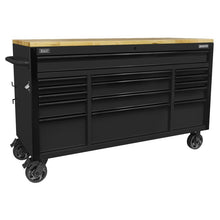 15 Drawer Mobile Trolley with Wooden Worktop 1549mm