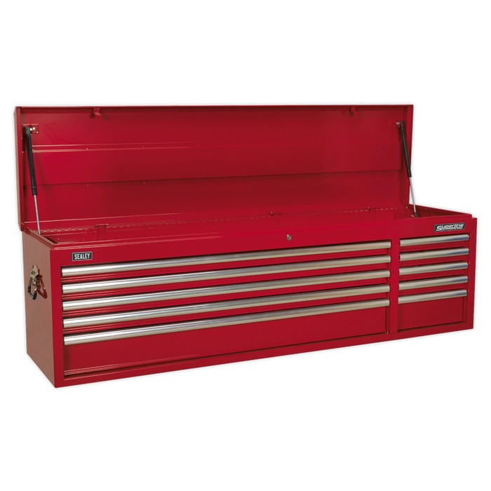 Topchest 10 Drawer with Ball-Bearing Slides Heavy-Duty - Red