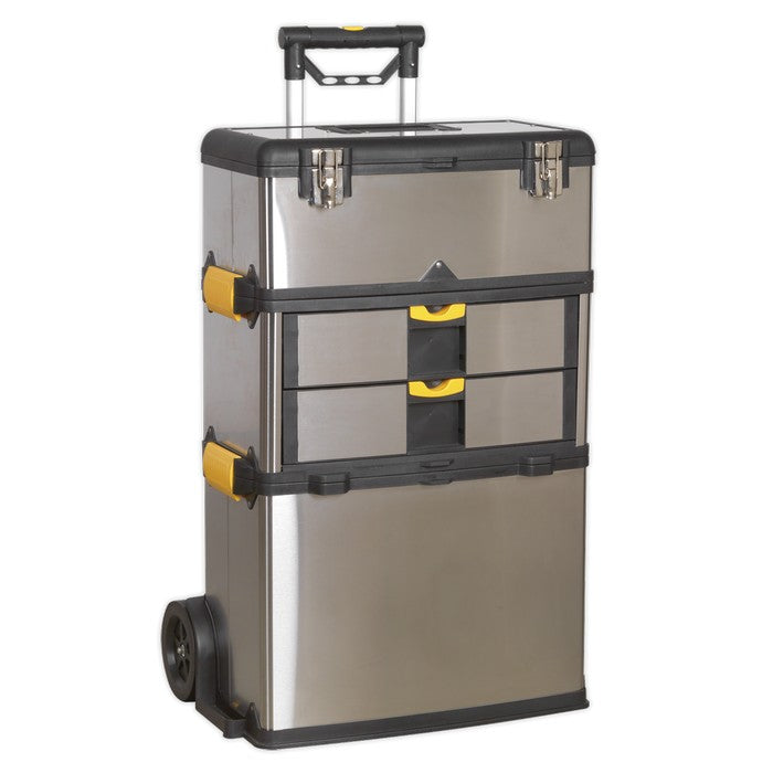 Mobile Stainless Steel/Composite Toolbox - 3 Compartment