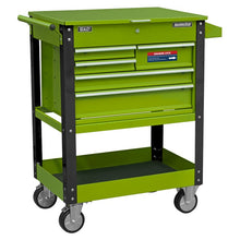Heavy-Duty Mobile Trolley - 5 Drawers/Lockable Top - Hi-Vis