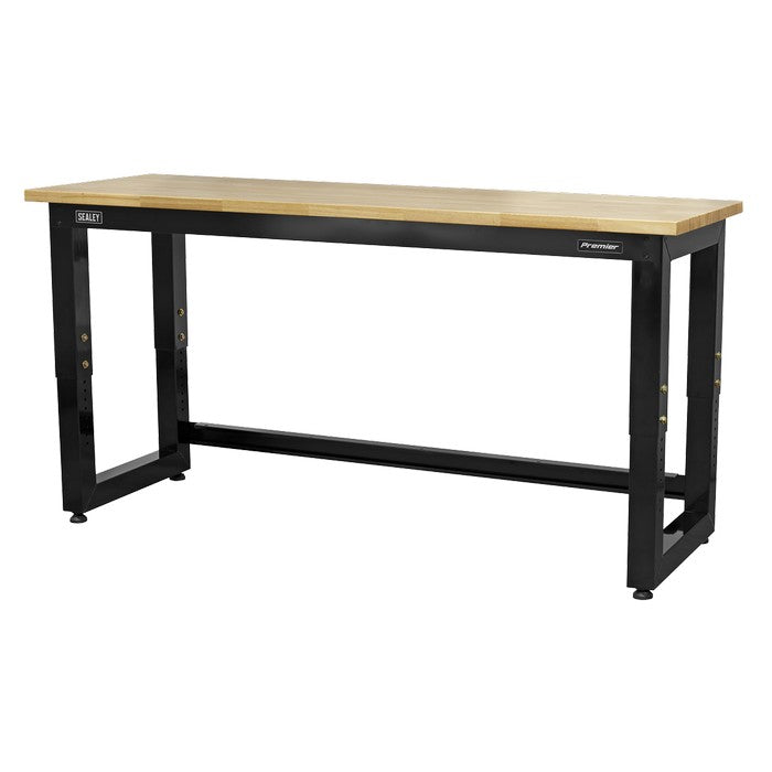 Steel Adj. Workbench with Wooden Worktop 1830mm Heavy-Duty