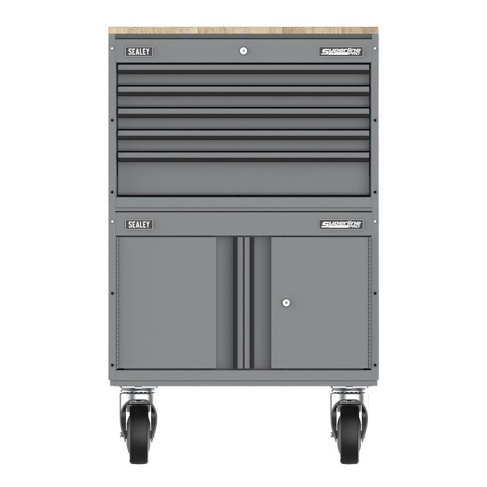 Superline PRO® Storage System with Rubber Wood Worktop 678mm