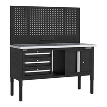 Modular Workbench, 3 Drawers & Cupboard, Stainless Steel Top