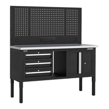 Modular Workbench, 3 Drawers & Cupboard, Stainless Steel Top