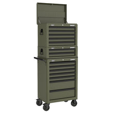 Sealey Topchest, Mid-Box Tool Chest & Rollcab Combo 14 Drawer Khaki