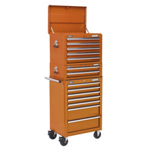 Sealey Topchest, Mid-Box & Rollcab Combination 14 Drawer - Orange