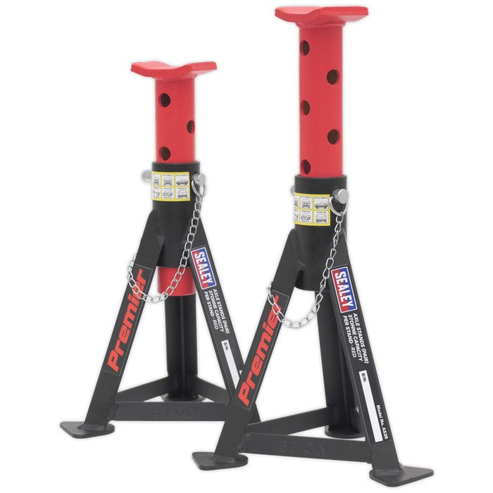 Axle Stands (Pair) 3 Tonne Capacity per Stand - Red