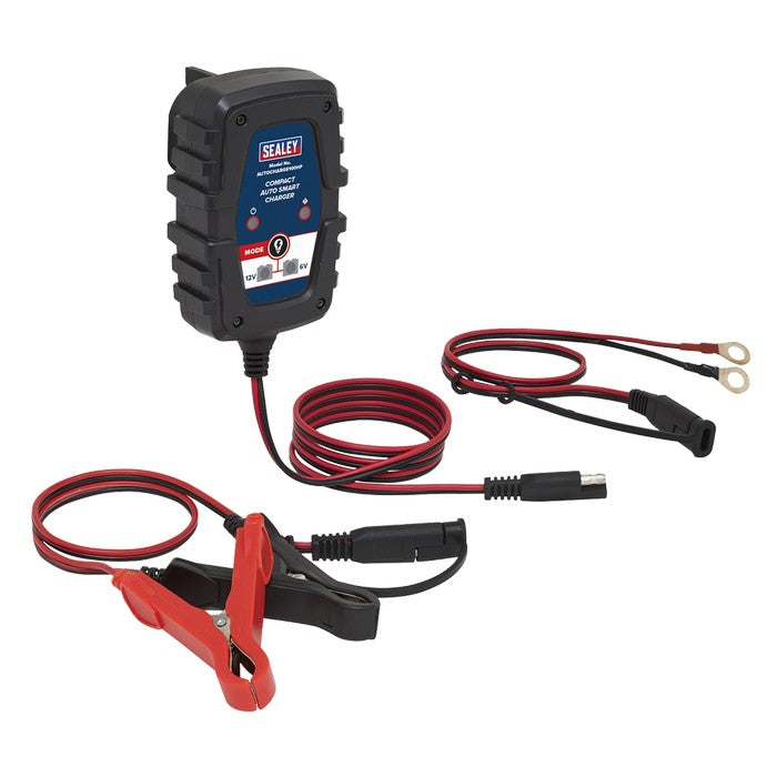Compact Auto Smart Charger & Maintainer 1A 6/12V