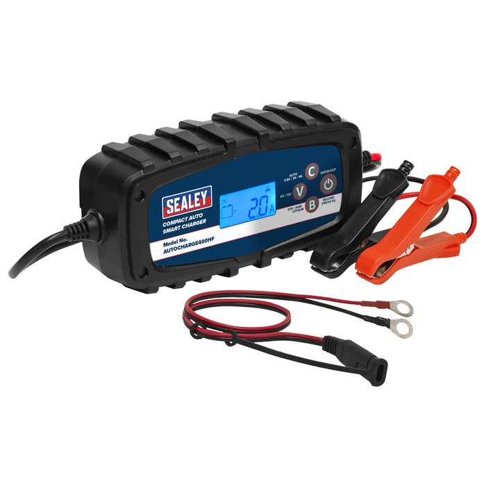 Compact Auto Smart Charger & Maintainer 4A 6/12V