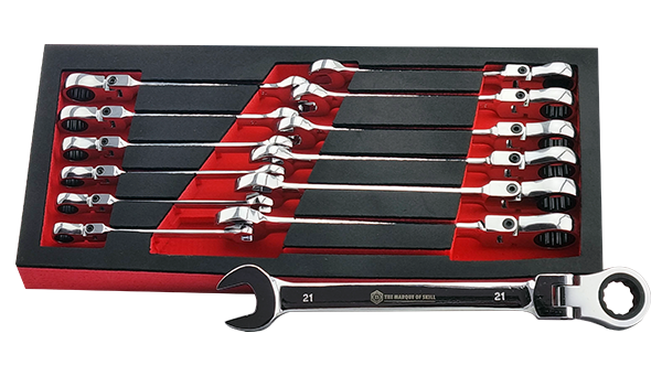 Flexi Ratchet Spanner Set 13 Pieces 8-21mm Britool Hallmark
