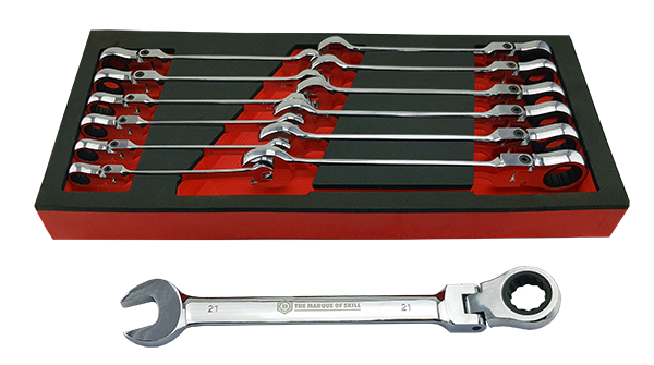 Flexi Ratchet Spanner Set 13 Pieces 8-21mm Britool Hallmark