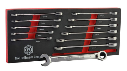 Ratchet Spanner Set 8-19mm + Stubby Ratchet Wrench Set Britool Hallmark