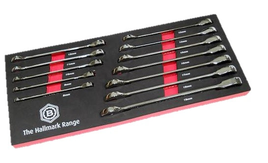 Ratchet Spanner Set 8-19mm + Stubby Ratchet Wrench Set Britool Hallmark