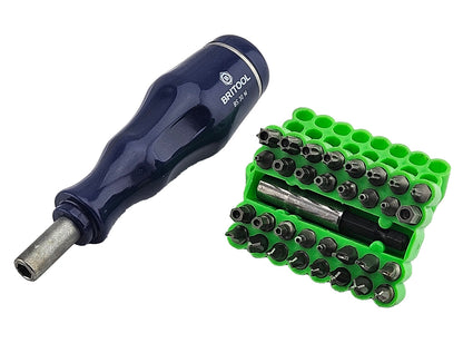 Britool 30mm Screwdriver Bit Driver + 33pc Bit Set