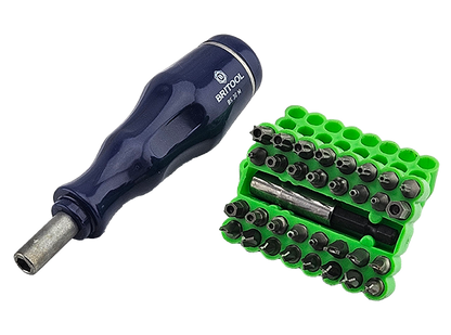 Britool 30mm Screwdriver Bit Driver + 33pc Bit Set