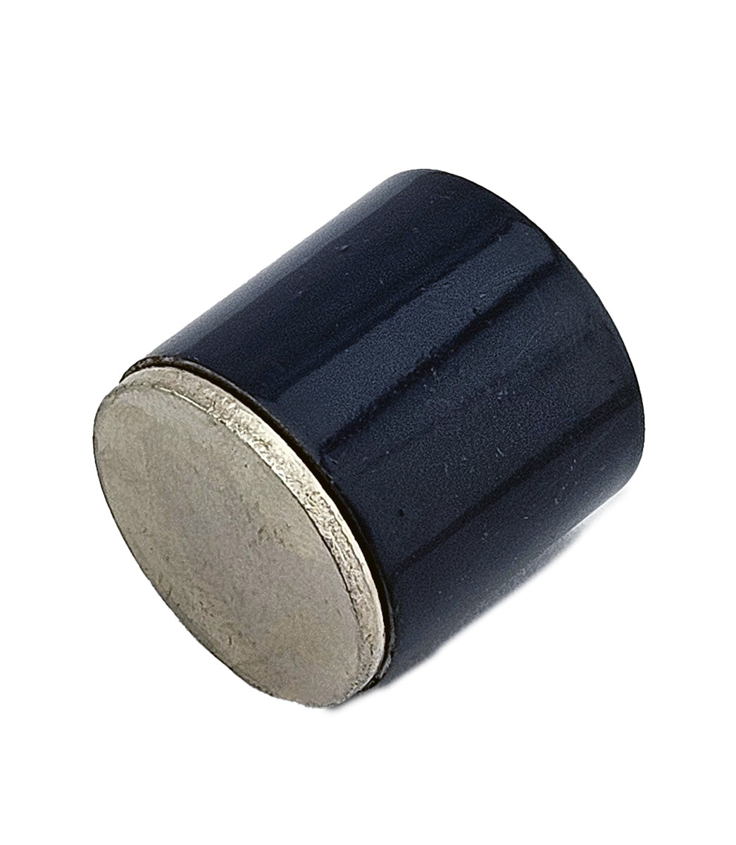 Britool England branded navy blue engineers pot magnet showing side om view. Comes with protective magnet cover.