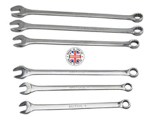 Set of Britool England made extra long combination spanners in polished chrome finish. Limited stock availability as no long made in the UK.
