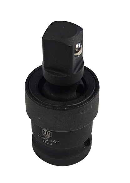 Black 1/2" drive universal tool impact adapter on a white background