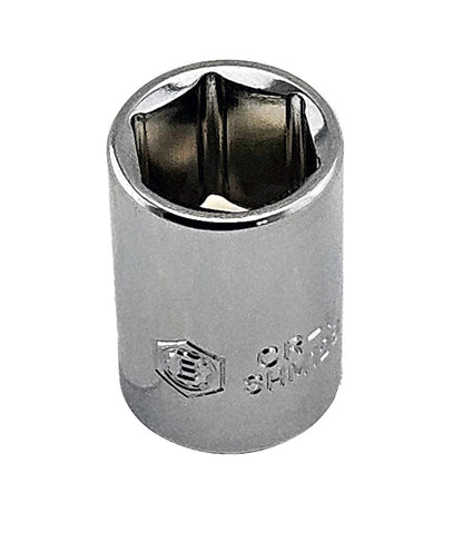 Picture of a Britool Hallmark 1/4" drive standard depth hexagon chrome socket.
