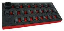 Britool Hallmark 25 piece 1/2" drive black impact socket set in foam tray with sizes 8-36mm with a 12 point profile.