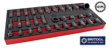 32 piece set of 12 point profile, standard and deep black impact sockets from Britool Hallmark supplied in branded foam tray.