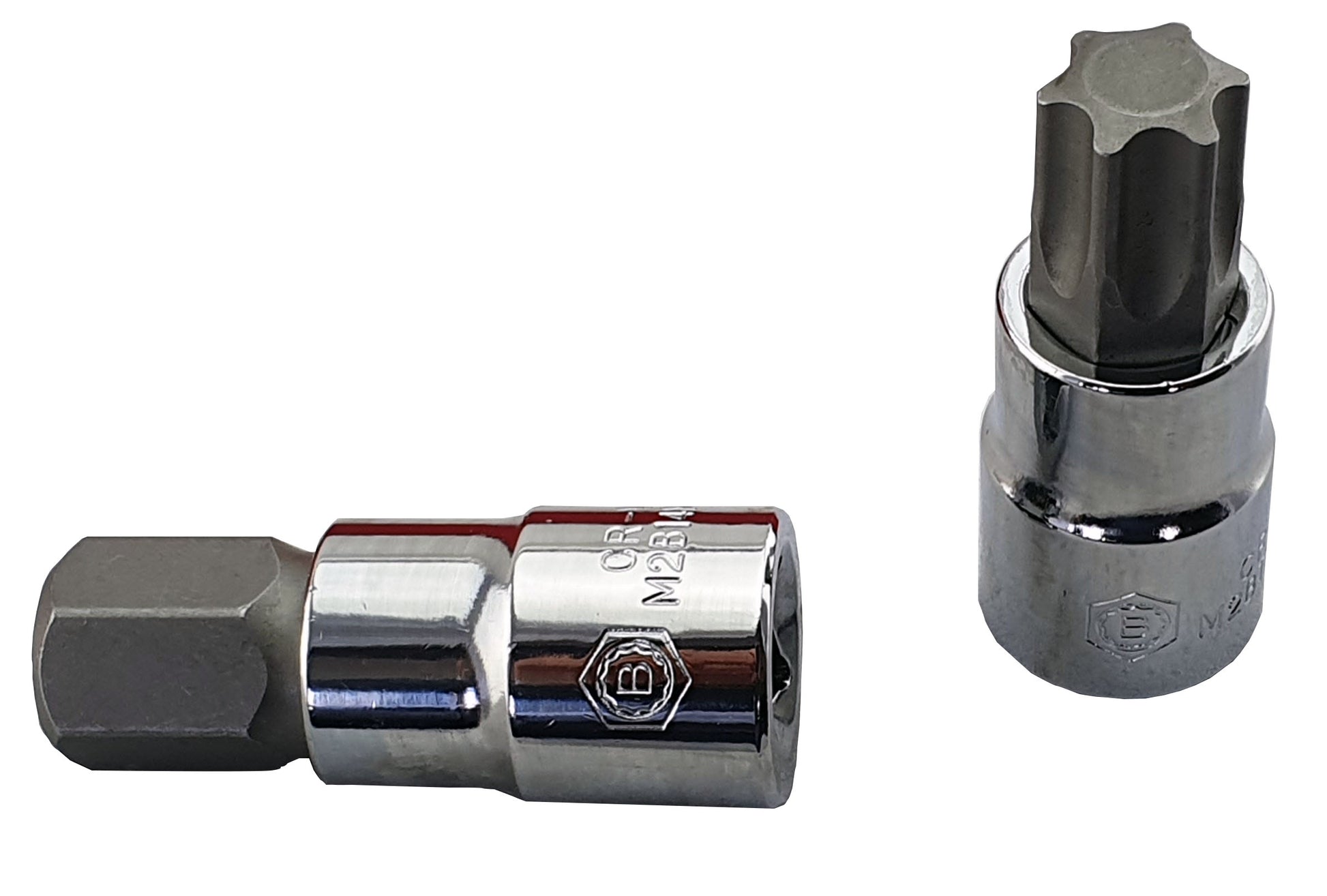 Example of Britool Hallmark 3/8" drive torx and hexagon bit sockets from the M2BTHXSET27 set.