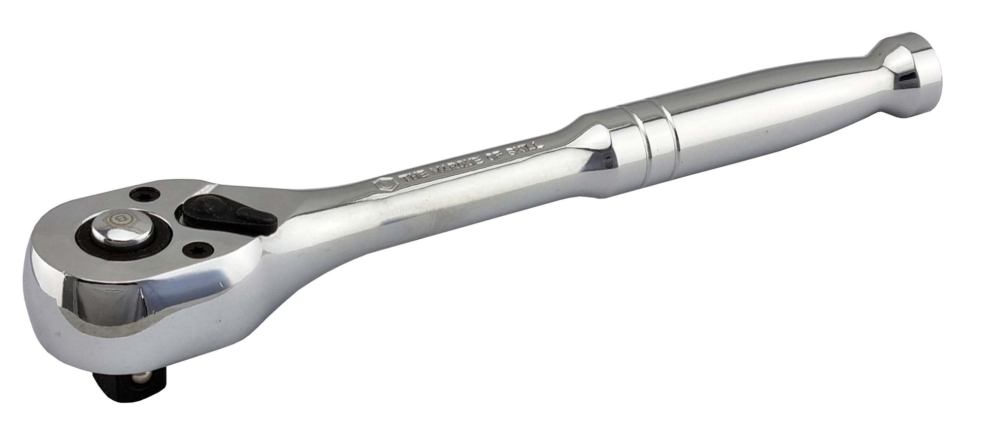 3/8" drive Britool Hallmark reversible hand ratchet with quick socket release button.
