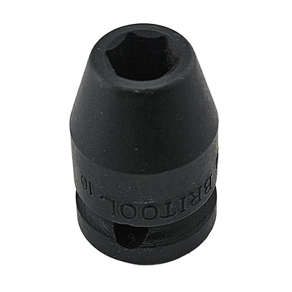 Britool branded 1/2" drive 10mm hexagon impact socket, standard depth approximately 38mm