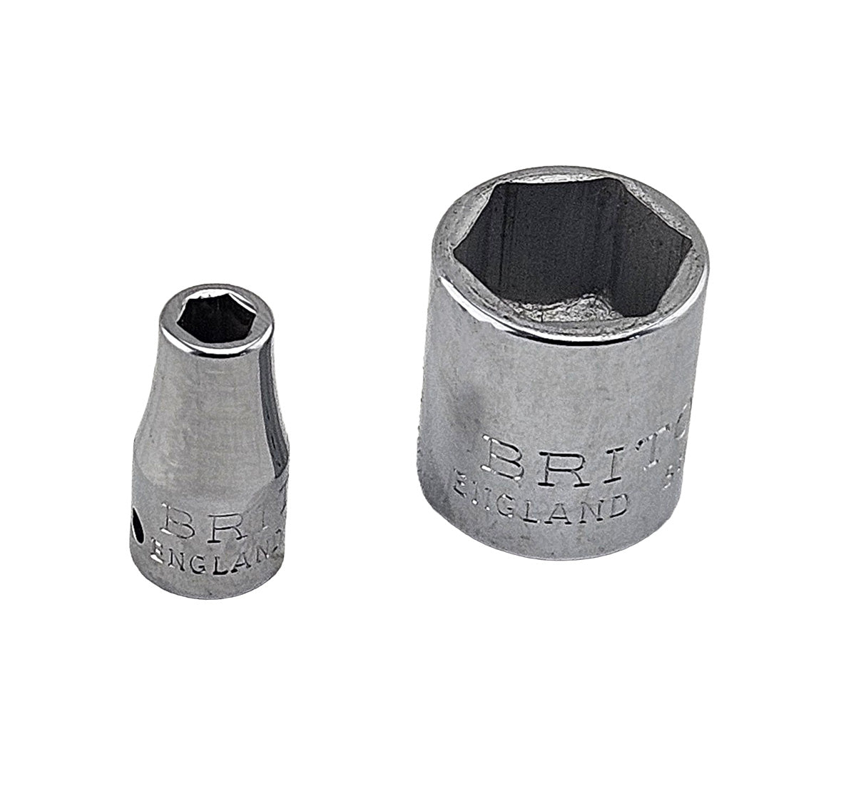 Britool England 1/4" drive AF hexagon chrome sockets