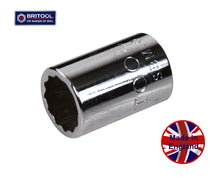 Britool England 1/4" drive metric 12 point chrome socket.