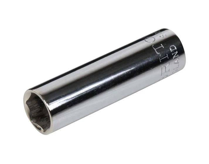 Britool England Made 1/4" Drive AF deep hexagon socket, chrome finish.
