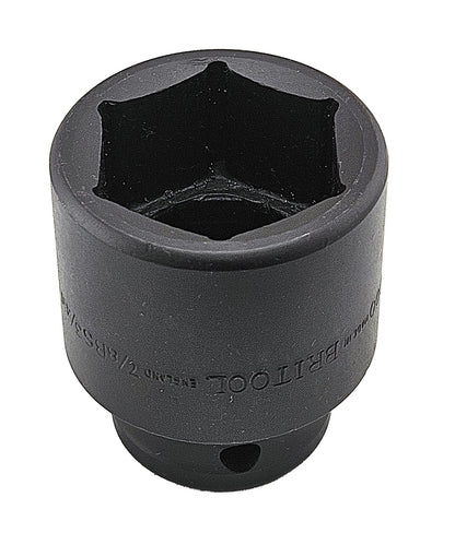 Britool England made 1/2" drive hexagon impact socket in 3/4" whitworth size.