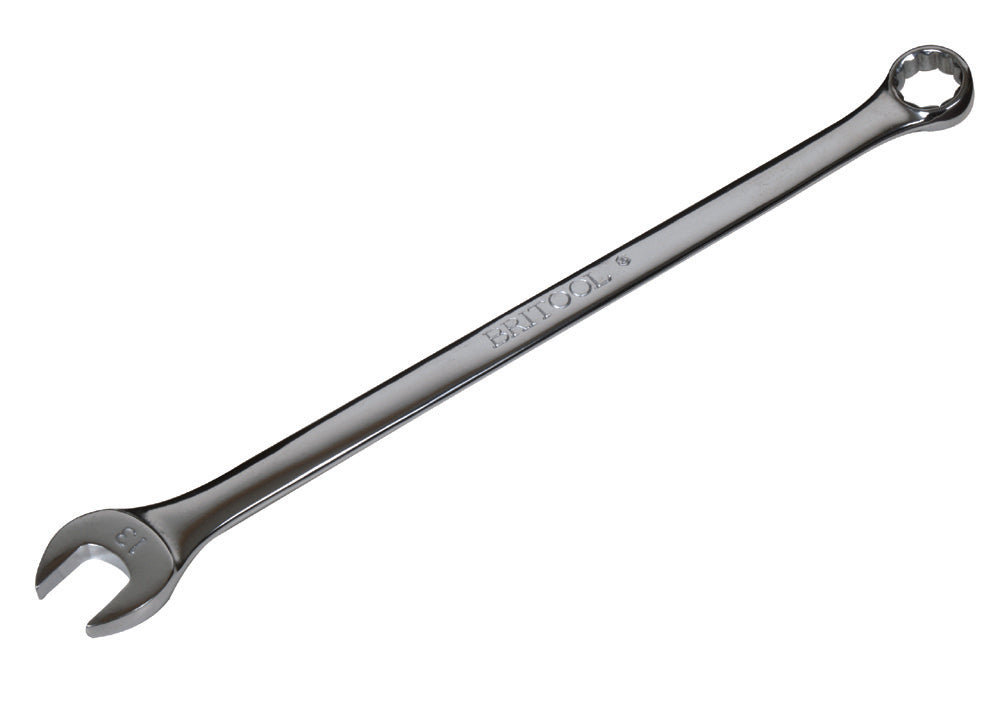 Britool Hallmark CEX625 5/8 inch AF imperial extra long combination spanner with open jaw and 12 point ring end, made in England. Please note image may show a different size.