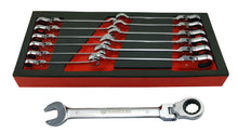 Britool Hallmark 13 piece flexi head ratchet spanner set covering metric sizes 8-21mm and supplied in neat EVA storage foam tray.