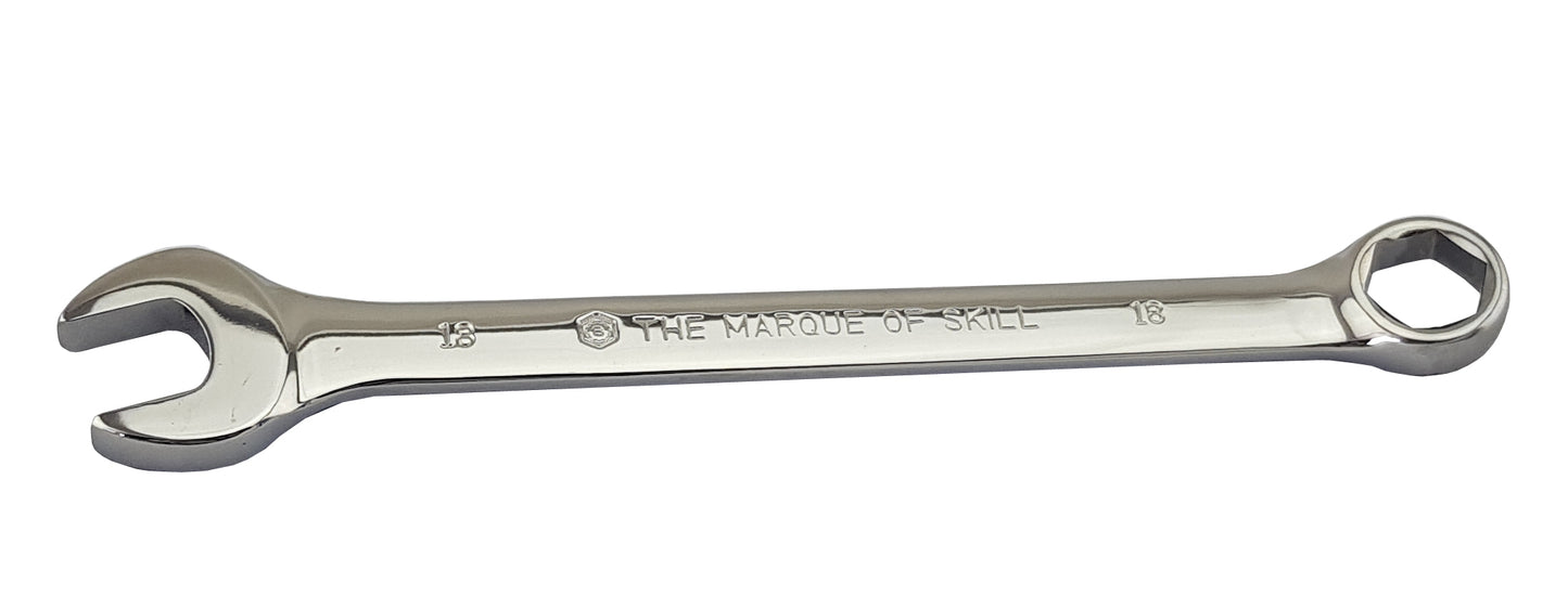 Britool Hallmark 18mm combination spanner with 6 point hexagon ring end from CEHM range.